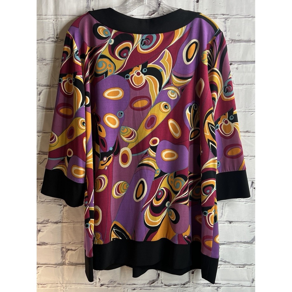 INC International Concepts Tunic Blouse Womens 1X Boho V-Neck Office Casual Y2K - Picture 5 of 8